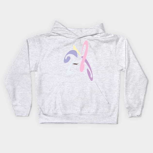 Abstract Unicorn Pastel Soft colors Purple Pink Yellow Kids Hoodie by sigdesign